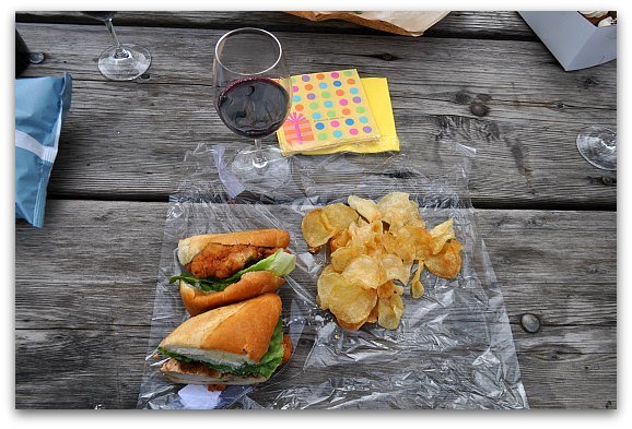 Our picnic and wine at Frank Family Vineyards.