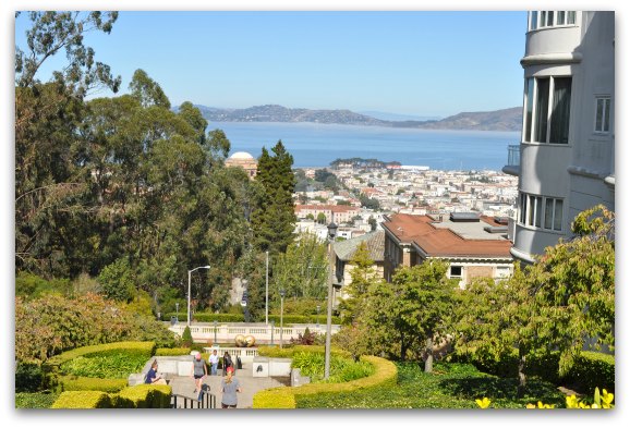 A look at the SF Bay from the Lyon Street Stairs in SF