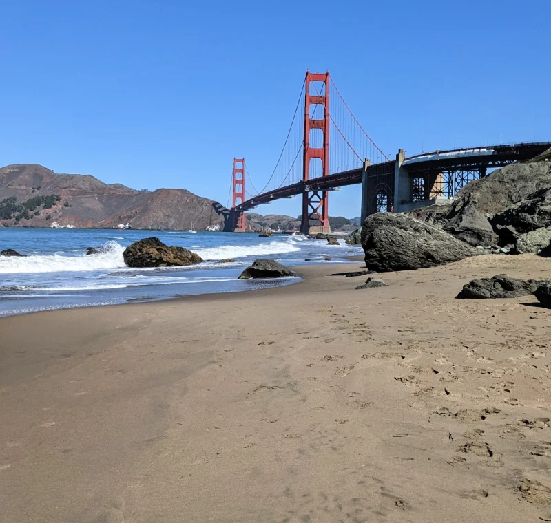 Marshalls Beach on the western side of the Golden Gate Bridge